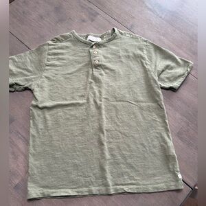 Zara Olive Green Boys Henley Shirt